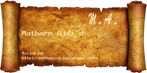 Mathern Ajád névjegykártya